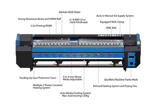 Wide Format UV Vinyl Fabric Paper Film Inkjet Printer With LED Lamp