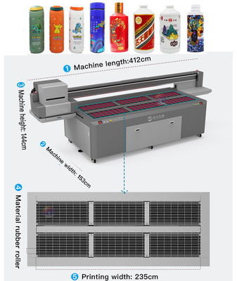 Customizable  UV Printer 10cm Medium Height And 2500 X 1000 X 1300mm Equipment Dimension